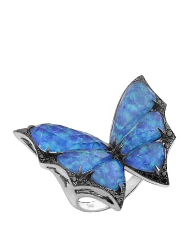 Stephen Webster Opalescent Quartz Bat-Moth Ring