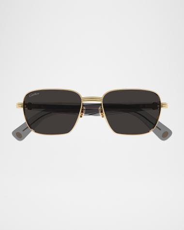 thumbnail image 2 of Unisex Square Metal Frame Sunglasses – Gold/Silver Frame With Black, Blue, Or Brown Gradient Oceanic Lenses – UV400 2 of 5