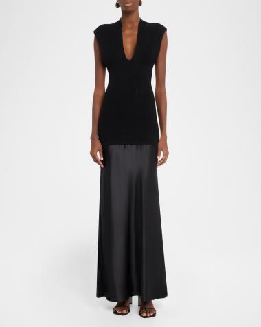 V-Neck Hardware One-Piece Swimsuit
