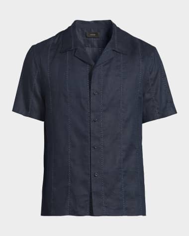 Blue Men's Designer Casual Shirts | Neiman Marcus