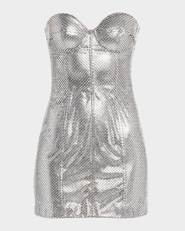 silver dress neiman marcus Bronx Banco Violet Silver Sequin Maxi Dress