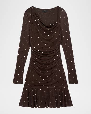 chinese dress ladies Polka Dot Long Sleeve Day Dress