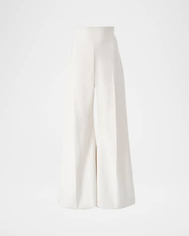 White Designer Wide Leg Pants for Women