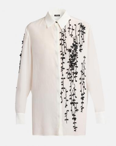 Kiton Crystal Silk Collared Tunic Shirt