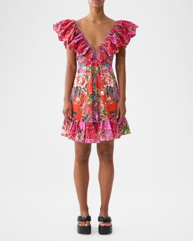 V-Neck Hardware One-Piece Swimsuit