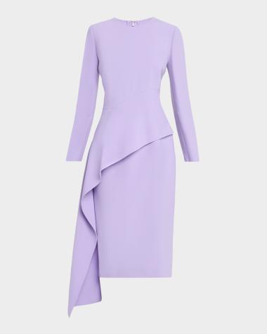 neiman marcus peplum dress Dress the Population Liliana Pleated Long Dress