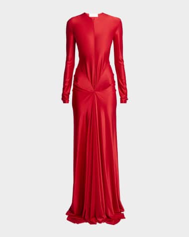 sachin and babi light blue dress Red Long Sleeve Designer Evening Gowns for Women