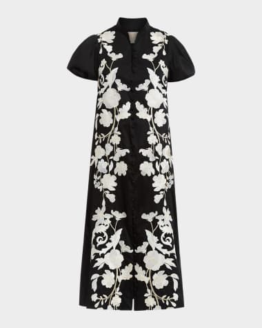 black chrome hearts dress Black Mandarin Collar Polka Dot Midi Dress & Reviews - Black - Dresses main image 1