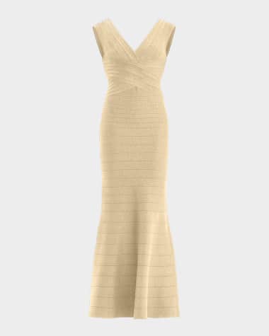 strapless open back dress Herve Leger Gown Hire – TENN