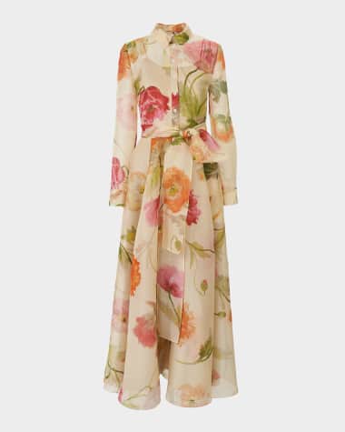 red long sleeve gown dress Red Dahlia Lustre Gown– Teuta Matoshi
