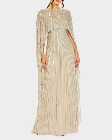 white christmas dresses A Green Maxi Dress with a Long Cape Design, Perfect for Special Occasions main image 1