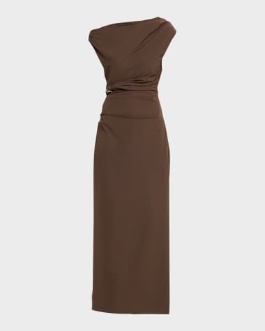 neiman marcus one shoulder dress Mac Duggal Floral Appliqu One-Shoulder Gown