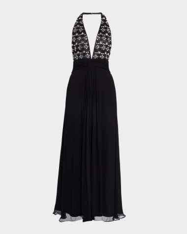 sachin and babi light blue dress Black Long Sleeve Designer Evening Gowns for Women