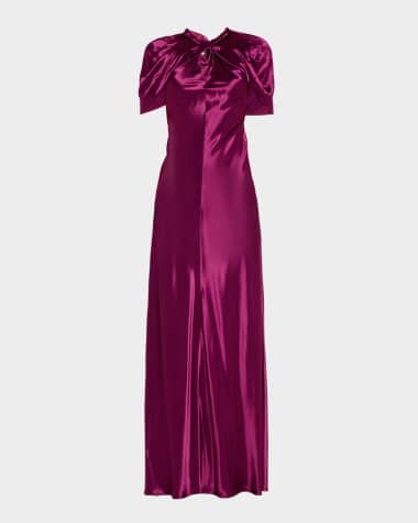 silk evening dresses with sleeves Elegant Sequin Bodice Sheer Sleeves Mermaid Hem Satin Evening Dress –  Elonnashop main image 0