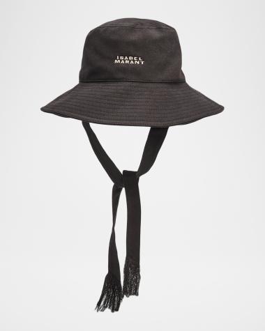 Isabel Marant Helena Embroidery Logo Bucket Hat Black Delya denim bucket hat in black - Isabel Marant | Mytheresa main image 3
