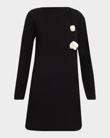 black long sleeve dress with white collar Sweet Lolita Black Long Sleeve Dress White Lace Sailor Collar Vintage main image 0