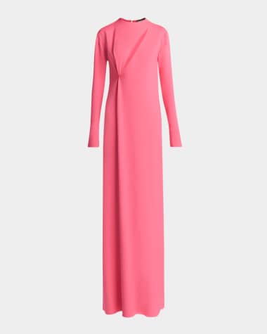 Pink Long Sleeve Designer Evening Gowns for Women | Neiman Marcus