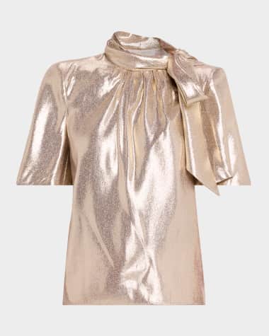 Gold Designer Blouses for Women | Neiman Marcus