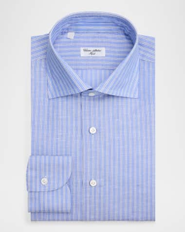 slim fit dress slacks Neiman Marcus Purple Check Dress/ Fashion Shirt- size (16.5x36/37) Tri   Mentauge