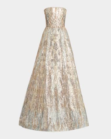 sachin and babi light blue dress Elie Saab at Neiman Marcus