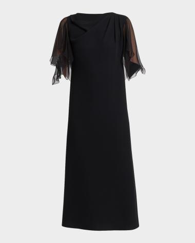 Valentino Garavani Campiona Draped Silk Dress