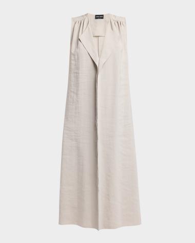 giorgio armani women's gray sleeveless pleated dress Giorgio Armani Silk Long Dress | Grey