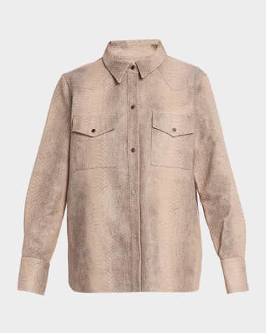 women's brown dress shirt Faherty Brand Sunfair Denim Women Shirt