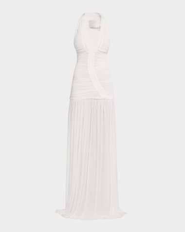 slim fit dress slacks Abbie White Maxi Formal Dress - US 12 main image 0