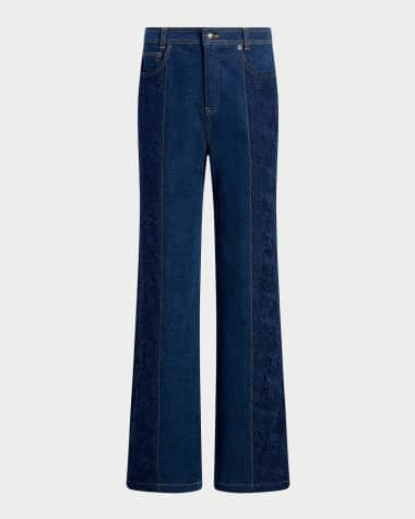 what is holiday dress attire Cali Chic Women Pants Dusk Blue Loose Straight Leg Cropped High Waist main image 0