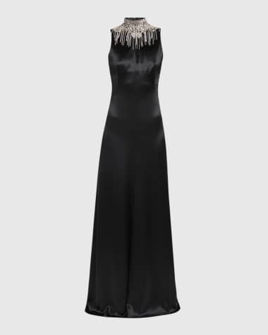 sachin and babi light blue dress Bardot Turtleneck open-back Midi Dress | Neutrals