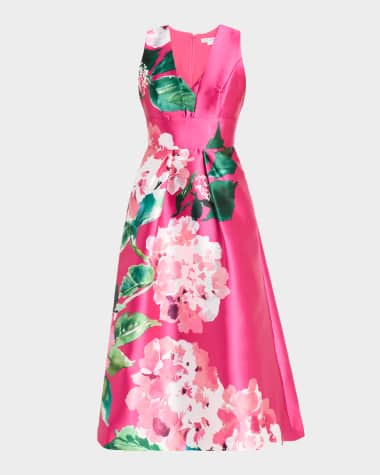 strapless open back dress 992515 from Veni InMother of the Bride Bardot Dress – Pink Floral Midi main image 1