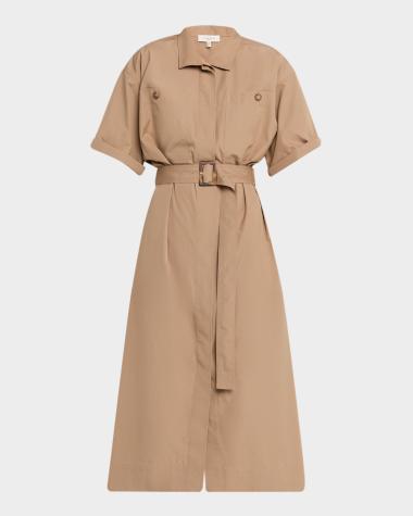 chinese dress ladies Lafayette 148 New York Open Fold Drape Front Linen-blend Dress
