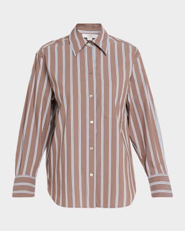 Brown Women's Designer Button-Down Shirts | Neiman Marcus