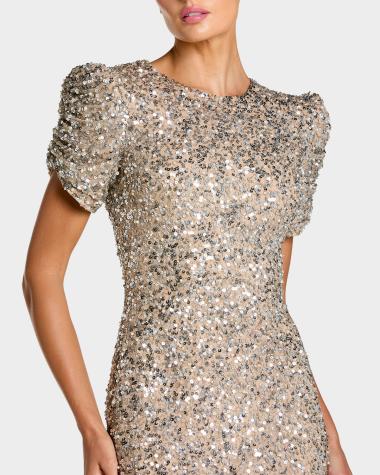 neiman marcus mother of the bride cocktail dresses Neutral Designer or Groom Wedding attire Bi-Color Pleated Dress by emeraldgreen Portrait neck SIZE:Custom Measurements