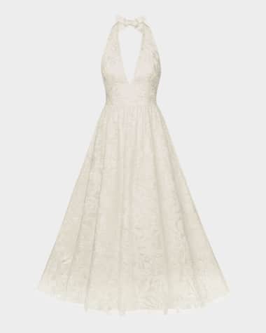 spaghetti strap dress v neck Spaghetti Strap Deep V-Neck Glitter Wedding Dress – HAREM's Brides