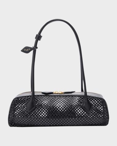 Le Teckel Medium Leather Net Shoulder Bag