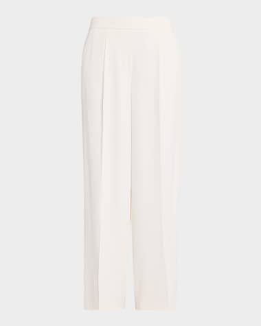 White Designer Wide Leg Pants for Women | Neiman Marcus