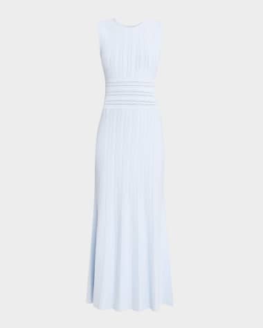 knee length dresses for ladies ADAM LIPPES Ivory Elegant Midi Dress