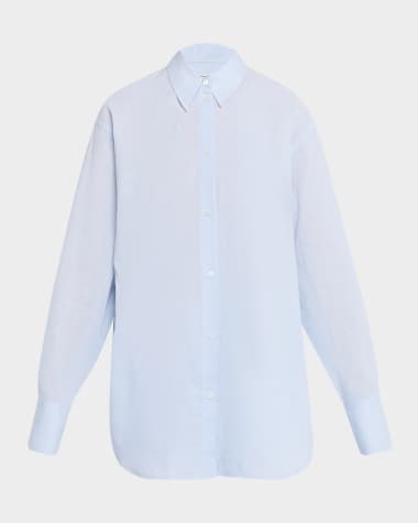 Blue Women's Designer Button-Down Shirts | Neiman Marcus