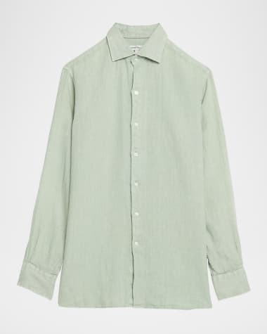 women's velvet green dress Ash & Erie Heather Green Button-Down Shirt for Short Men main image 0