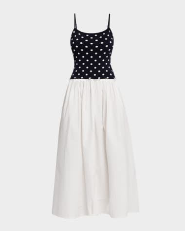 green emerald velvet dress Adelina Maxi Dress - Black Polka Dot main image 0