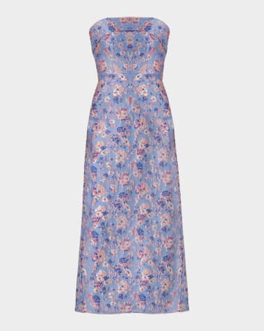shoshanna miller strapless embroidered lace a line midi dress Shoshanna- Miller Dress Shoshanna Cedar & Lily Clothier