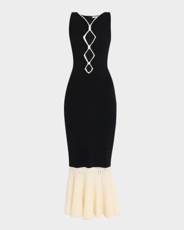long sleeve knitted dresses The Black V Neck Contrast Trim Knit Mini Dress & Reviews - Black - Dresses