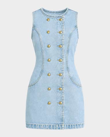 neiman marcus short dresses Zimmermann Wonderland Floral Buttoned Mini Dress