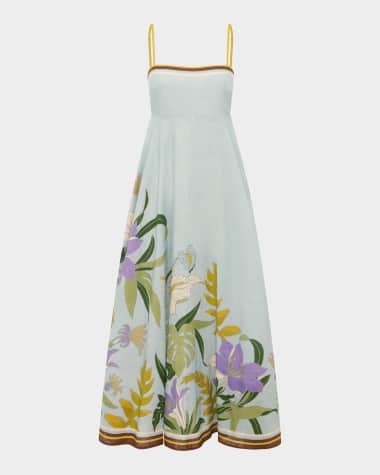 a line dress light blue Elizabeth K GL3629 - Long Lace, Mesh A-Line Dress