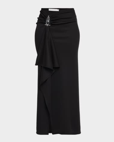 chinese dress ladies Jluxlabel New Age Draped Crop Top and Maxi Skirt Set in Black