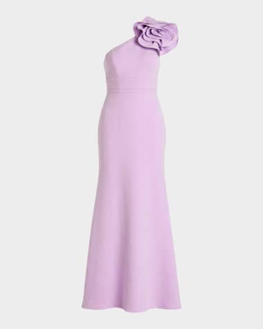 elegant dress La Lune Gathered One Shoulder Maxi Dress | Cream | Dresses main image 0