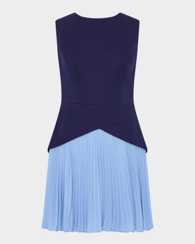 milly woven trim flare dress Milly Women's Braided V-Neck Mini Dress - Multi - Size XL