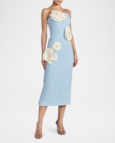sachin and babi light blue dress GARDEN PARTY FLORAL MIDI DRESS – AKIRA