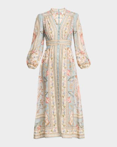 frame the linen day dress Sienna Linen Dress COASTAL GROVE SUNSET / XXS